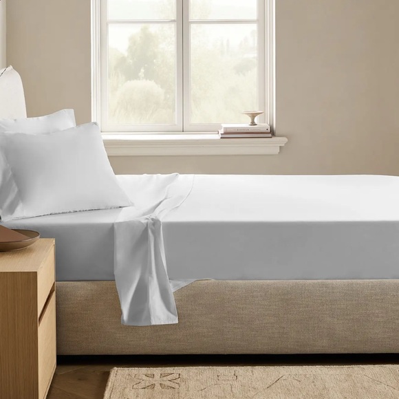 QUINCE Classic Organic Percale Sheet Set King Light Grey 5772 - Picture 3 of 11